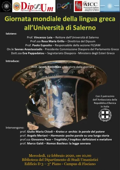 All’Università di Fisciano la “Giornata mondiale della lingua e della cultura greca”