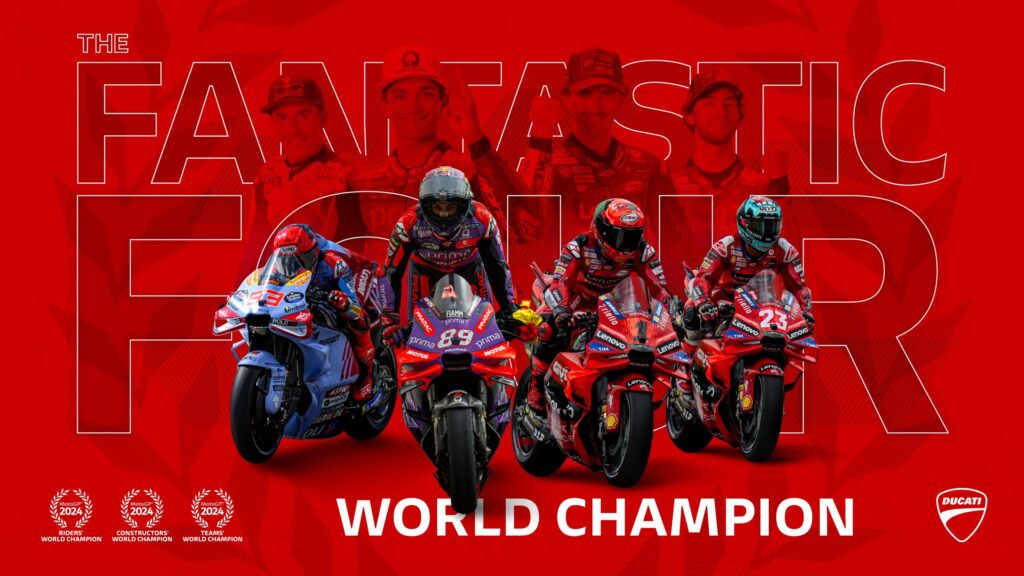 Η Ducati κυριαρχεί στο MotoGP και κερδίζει τον Παγκόσμιο Τίτλο για τρίτη συνεχόμενη χρονιά