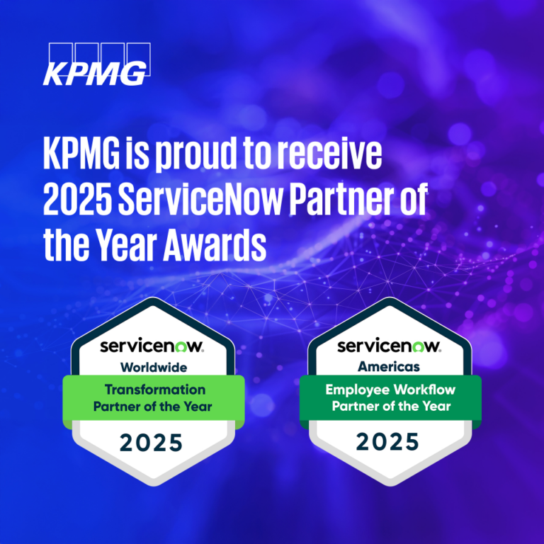 Η KPMG αναγνωρίζεται ως ο Παγκόσμιος Συνεργάτης Μετασχηματισμού της Χρονιάς 2025 από τη ServiceNow