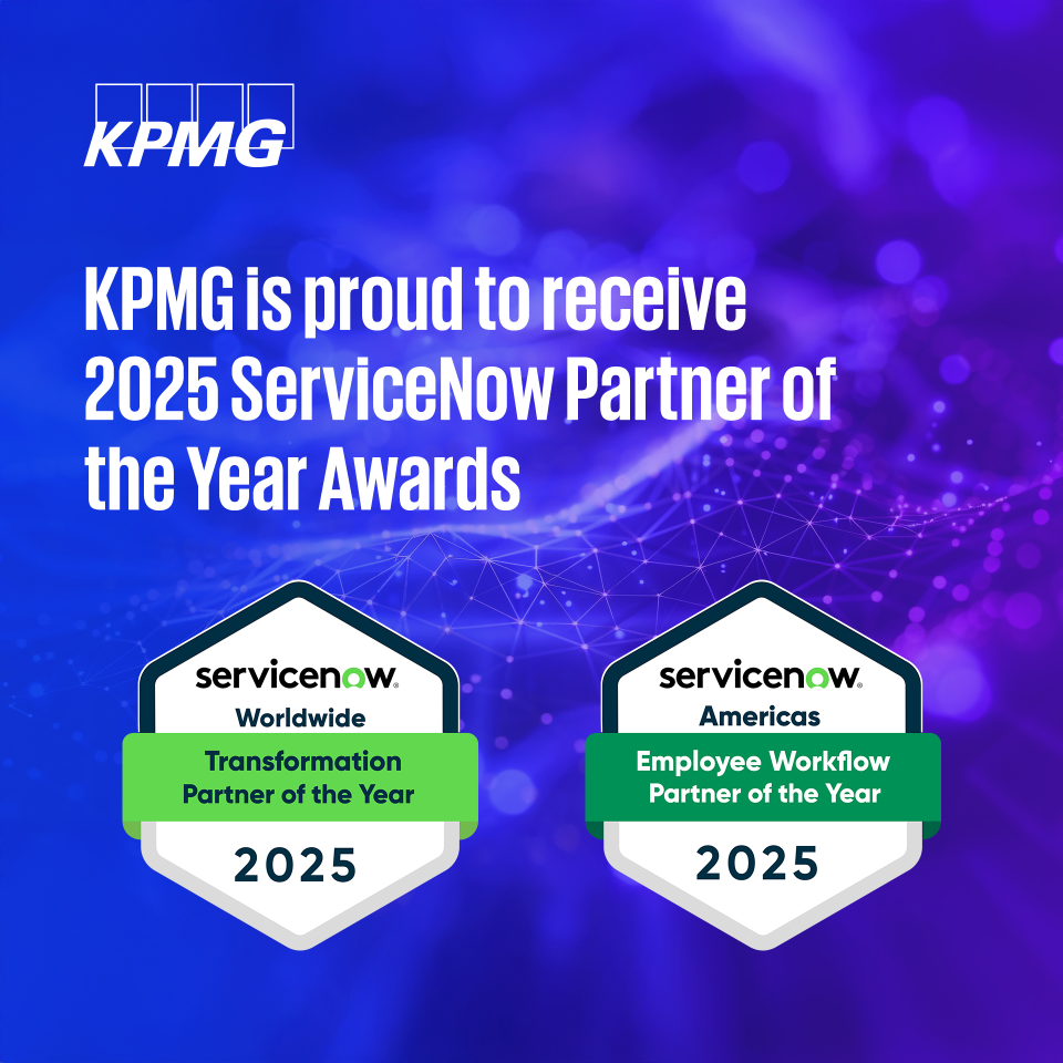 Η KPMG αναγνωρίζεται ως ο Παγκόσμιος Συνεργάτης Μετασχηματισμού της Χρονιάς 2025 από τη ServiceNow